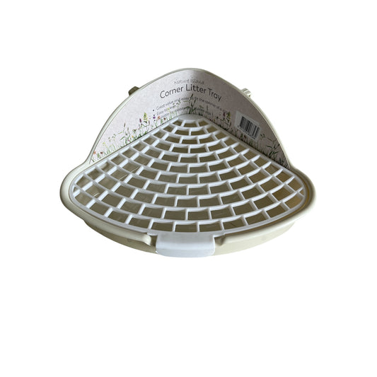 Corner Litter Tray with Grill - 25x18x10cm