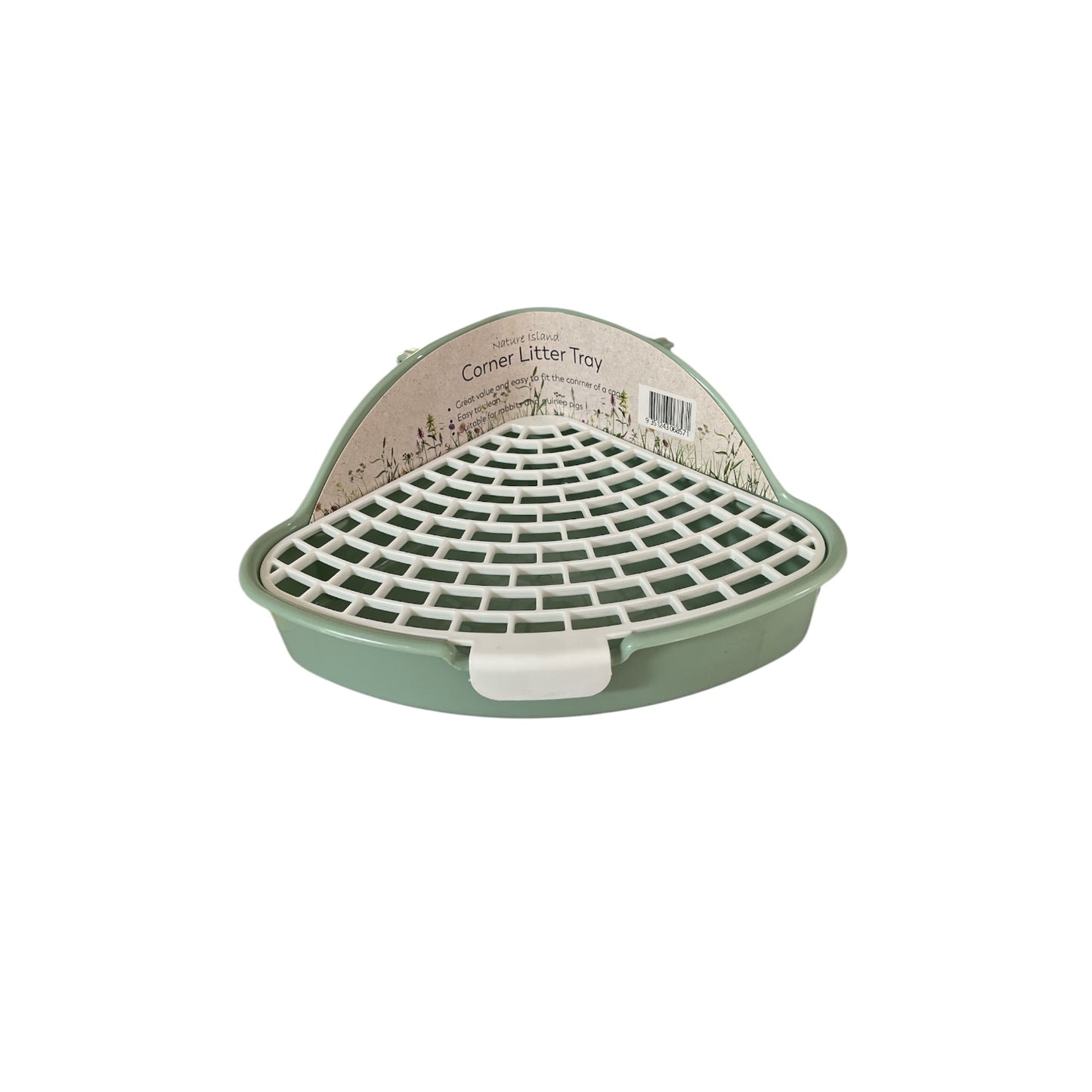 Corner Litter Tray with Grill - 25x18x10cm