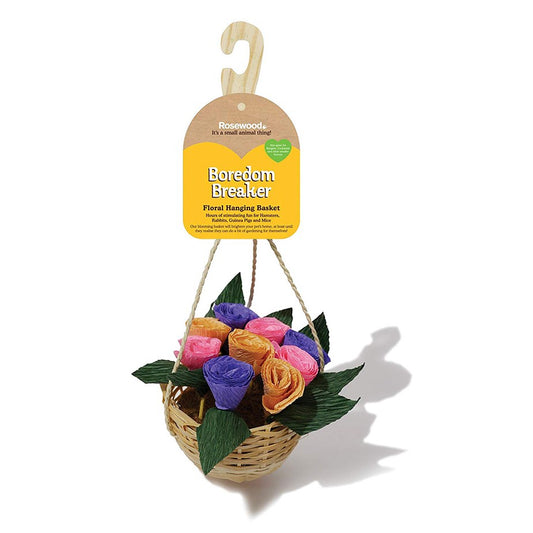 Floral Hanging Basket Natural Bunny Toy