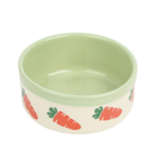 Green Carrot Bowl - Ceramic Feeding Dish