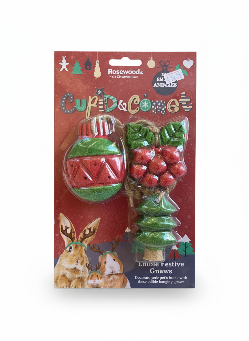 Rosewood Cupid & Comet Edible Festive Gnaws – Christmas Hanging Chews