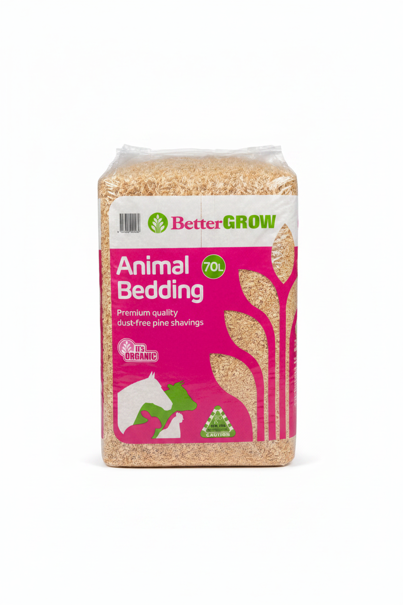 BetterGROW Animal Bedding 70L – Premium Dust-Free Pine Shavings