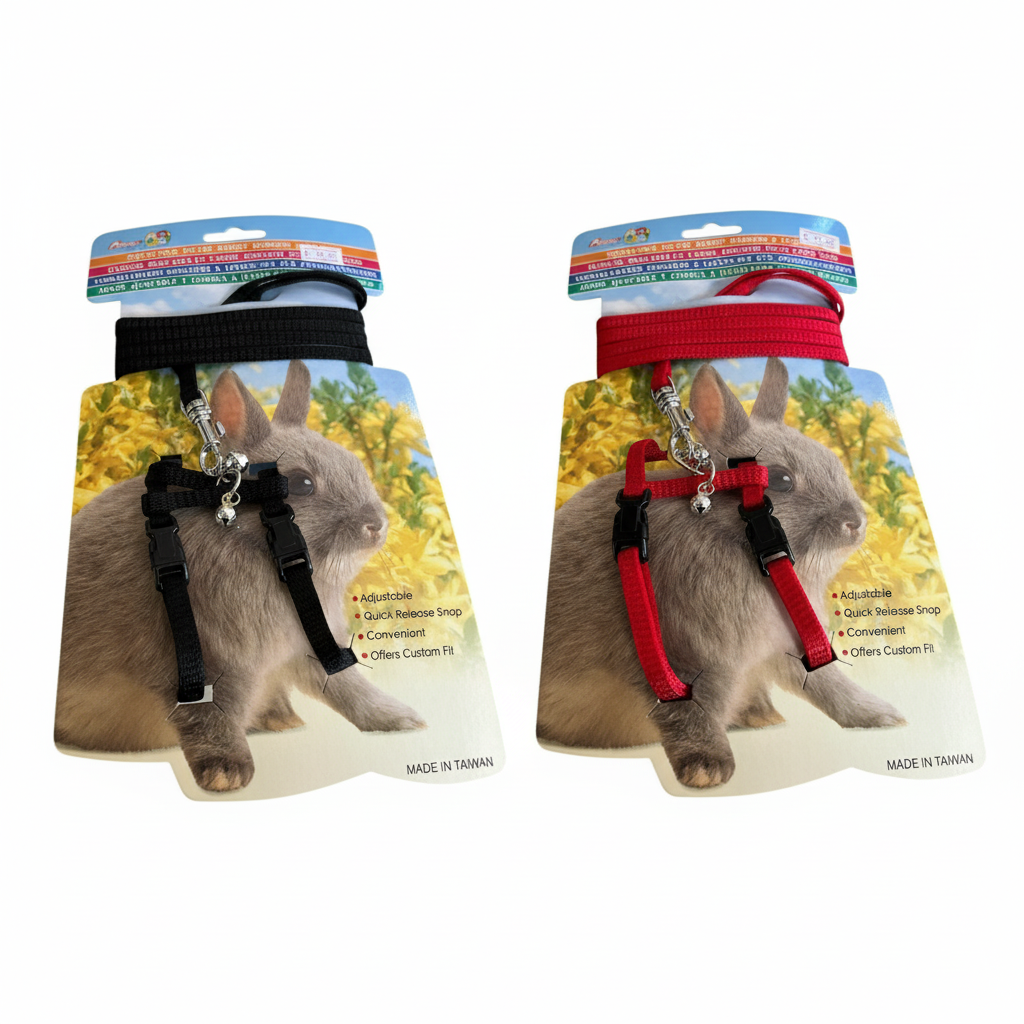 Professional rabbit harness sets - black and red