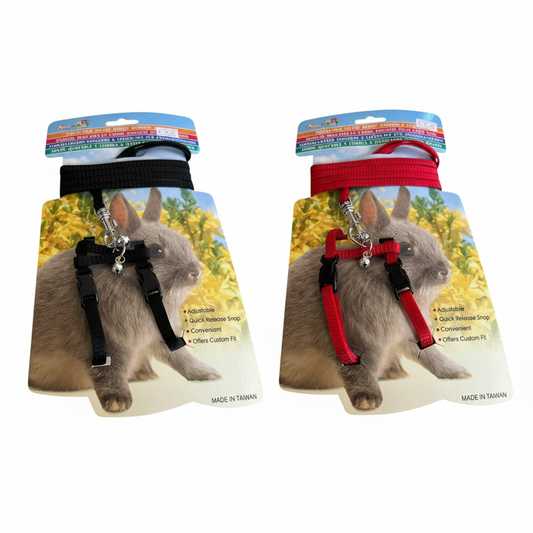 Professional rabbit harness sets - black and red