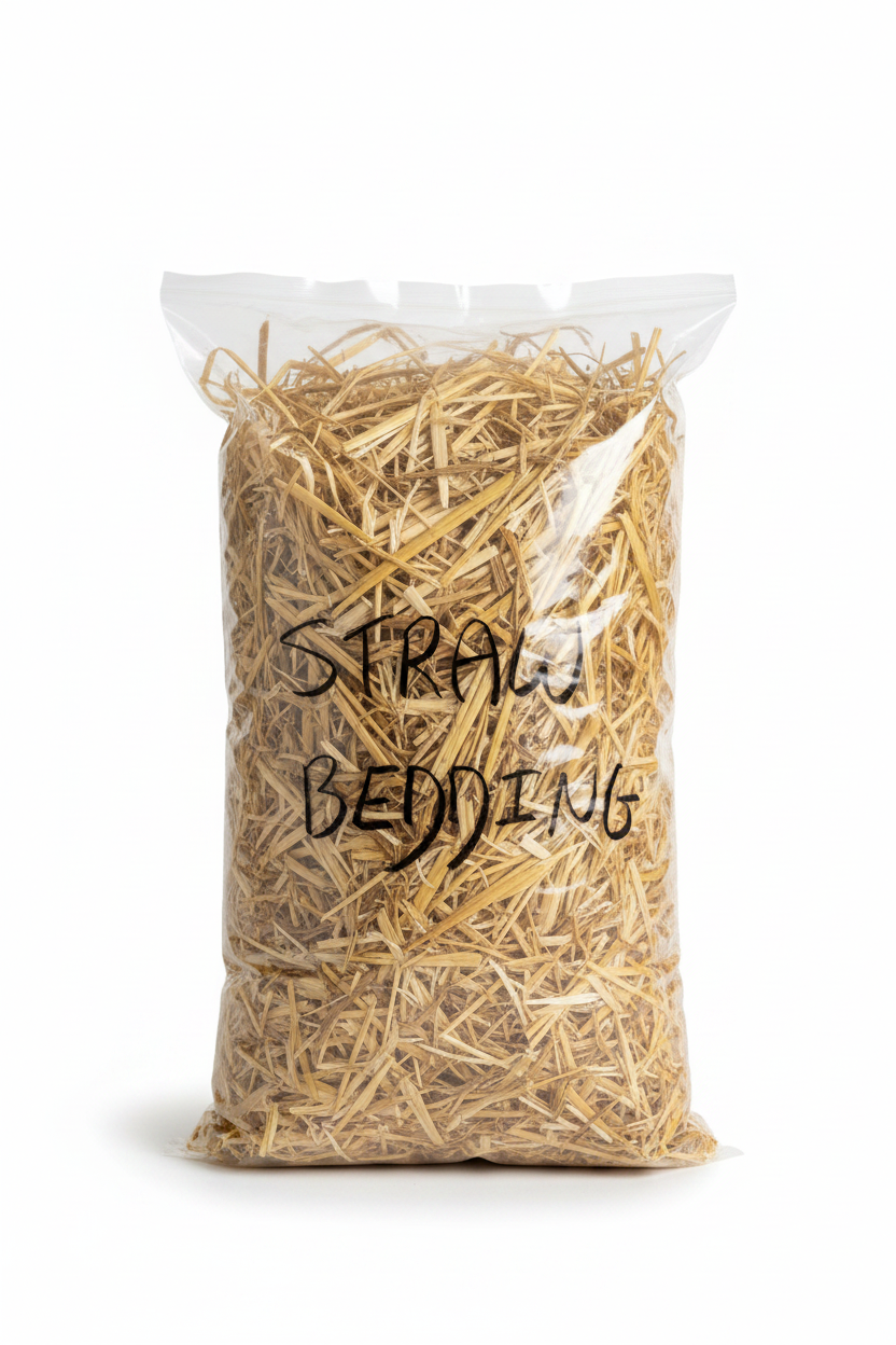 Straw Bedding White Background