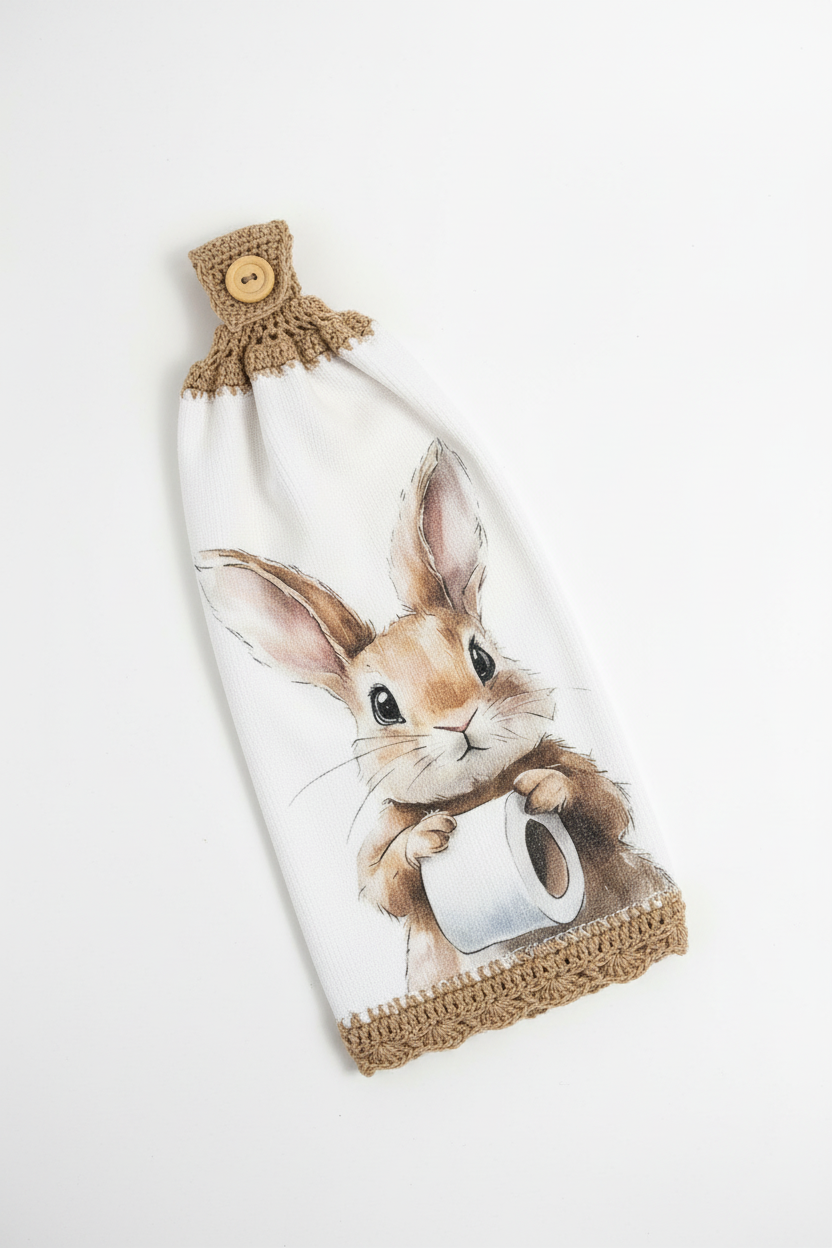 Bunny Crochet Hanging Towel