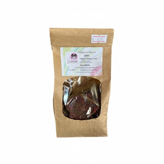 Generated raspberry treat bag with exact label design