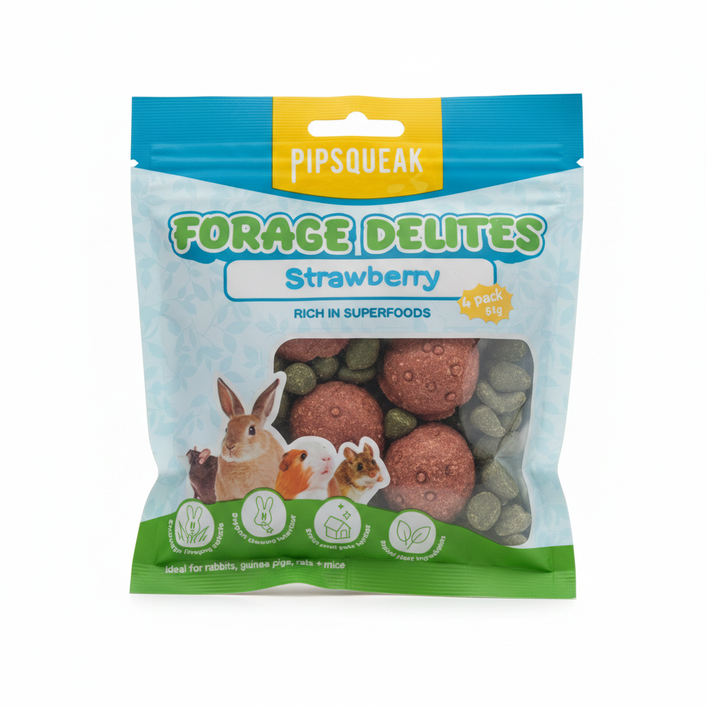 Pipsqueak Forage Delites Strawberry 6-Pack 84g
