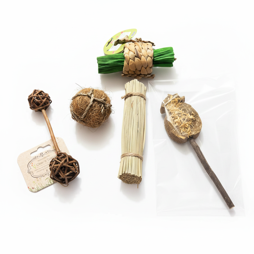 Natural Rabbit Chew Toys White Background
