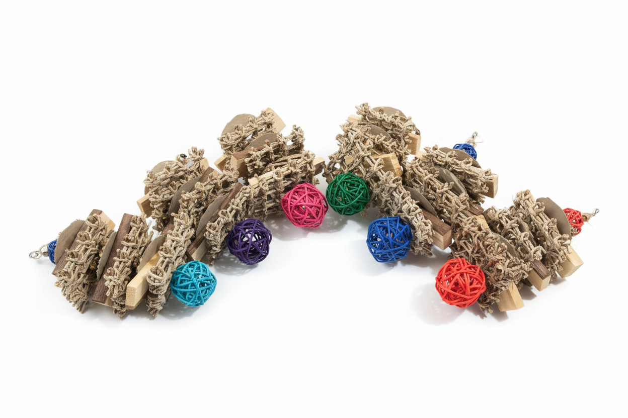 Six rabbit chew toys